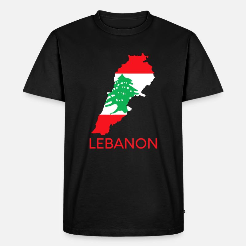 Liban Drapeau Cèdre Beyrouth Arabe libanais Ara - T-shirt Premium bio Homme - noir