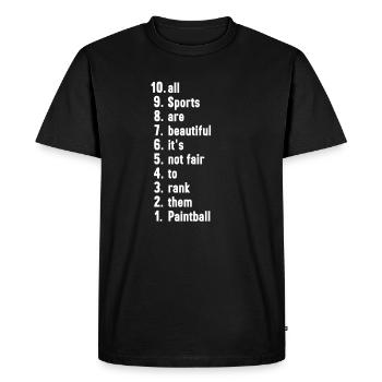 Funny Sports Quotes Paintball Lover Gift - Men's Premium Organic T-Shirt - black - Front - Nico (187cm)
