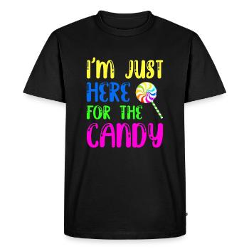 Je suis juste ici pour les bonbons drôles d’Halloween - T-shirt Premium bio Homme - noir - Devant - Nico (187cm)