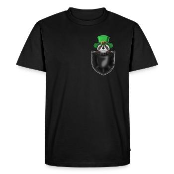 Drôle de raton laveur St. Patrick’s Party Gift - T-shirt Premium bio Homme - noir - Devant - Nico (187cm)