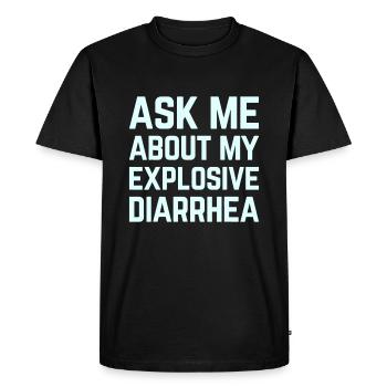 Posez-moi des questions sur ma diarrhée explosive drôle de caca humo - T-shirt Premium bio Homme - noir - Devant - Nico (187cm)