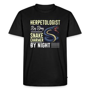 Herpétologie Serpents Reptiles Idée cadeau - T-shirt Premium bio Homme - noir - Devant - Nico (187cm)