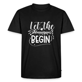 Que les manigances commencent | Fête de la Saint-Patrick - T-shirt Premium bio Homme - noir - Devant - Nico (187cm)