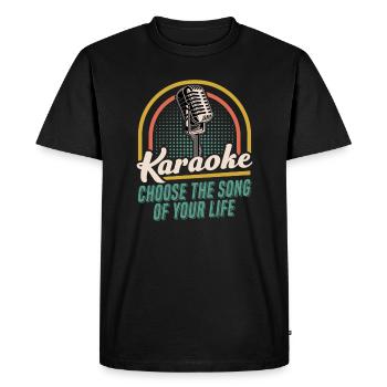 Karaoké Chanteur Chanteur Musicien Karaoké Party - T-shirt Premium bio Homme - noir - Devant - Nico (187cm)