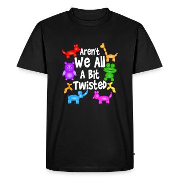 Aren't We All A Bit Twisted | Professional Balloon - Men's Premium Organic T-Shirt - black - Front - Nico (187cm)