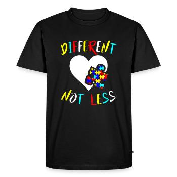 Autism Awareness Design Gift Different Not Less Fo - T-shirt Premium bio Homme - noir - Devant - Nico (187cm)