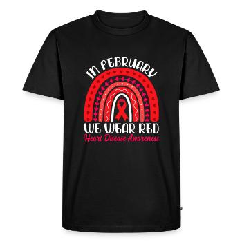 En février, nous portons Red Rainbow - Heart Disease Aw - T-shirt Premium bio Homme - noir - Devant - Nico (187cm)