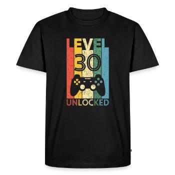 Niveau 30 Débloqué Funny Video Gamer 30e anniversaire - T-shirt Premium bio Homme - noir - Devant - Nico (187cm)