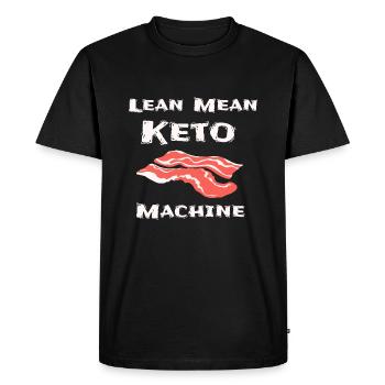 Funny Ketogenic Keto Low Carb Diet Bacon Lover - Men's Premium Organic T-Shirt - black - Front - Nico (187cm)