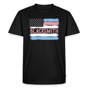 US Pride Smith Metal Work Gift Idea - T-shirt Premium bio Homme - noir - Devant - Nico (187cm)