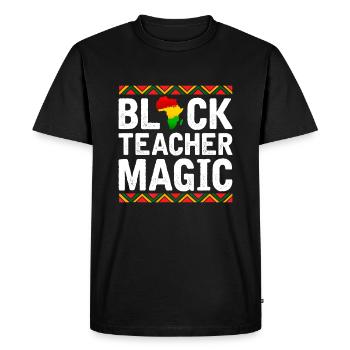 Professeur noir Magie Afro-Américain Histoire noire - T-shirt Premium bio Homme - noir - Devant - Nico (187cm)