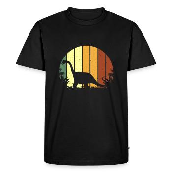 Retro Brontosaurus idea, Dinosaur Tee, Végétarien - T-shirt Premium bio Homme - noir - Devant - Nico (187cm)