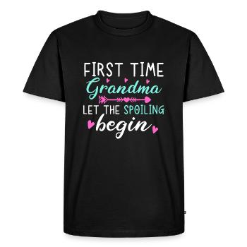 Première fois que grand-mère a laissé le gâteau commencermommyune fois - T-shirt Premium bio Homme - noir - Devant - Nico (187cm)