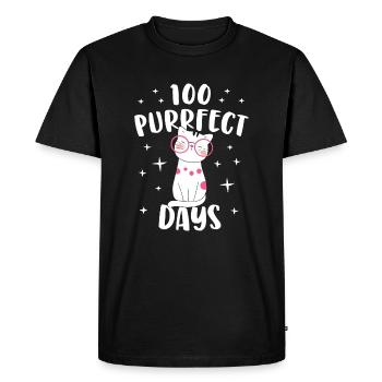 100 Purrfect Days Cat Happy 100th Day Of School Co - Men's Premium Organic T-Shirt - black - Front - Nico (187cm)