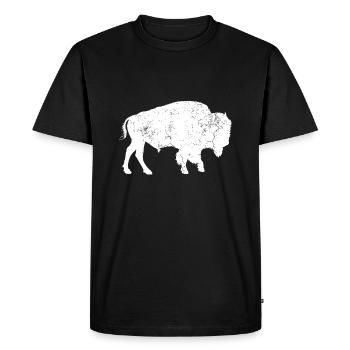 Distressed Buffalo Retro Bison Animal Lover idea M - Men's Premium Organic T-Shirt - black - Front - Nico (187cm)