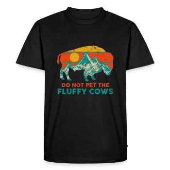 Ne pas caresser les vaches moelleuses drôle Bison National Pa - T-shirt Premium bio Homme - noir - Devant - Nico (187cm)