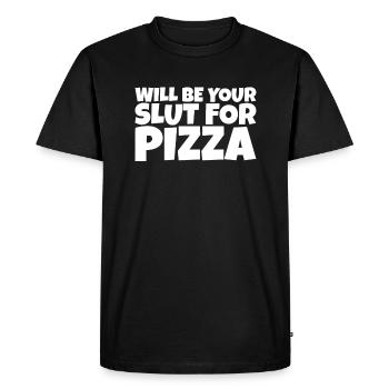 Adulte Humour Ironique Perv Pizza Lover Cadeau - T-shirt Premium bio Homme - noir - Devant - Nico (187cm)