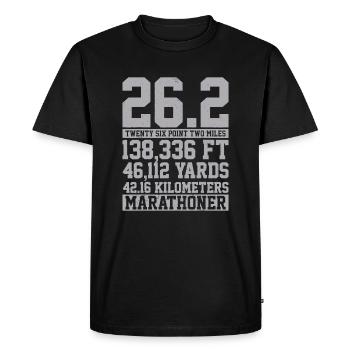 Marathon T-Shirt - 26.2 Miles Running Runner Shirt - Men's Premium Organic T-Shirt - black - Front - Nico (187cm)