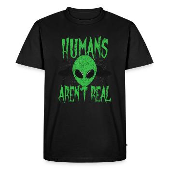 Les humains ne sont pas de vrais extraterrestres extraterrestres - T-shirt Premium bio Homme - noir - Devant - Nico (187cm)