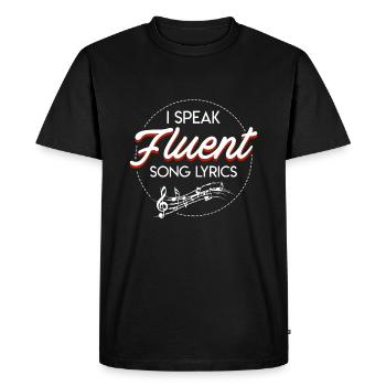 Je parle couramment Paroles de chansons Amateur de musique Drôle de dire - T-shirt Premium bio Homme - noir - Devant - Nico (187cm)