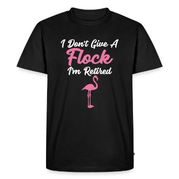 I Don't Give A Flock I'm Retired Funny Flamingo - Men's Premium Organic T-Shirt - black - Front - Nico (187cm)