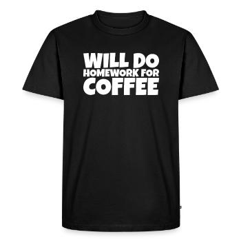 Funny School Pupil Coffee Lover Gift - Men's Premium Organic T-Shirt - black - Front - Nico (187cm)