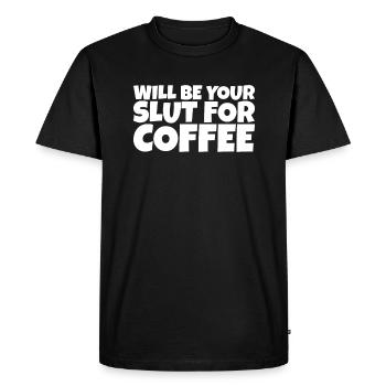 Adulte Humour Ironique Perv Café Amoureux Cadeau - T-shirt Premium bio Homme - noir - Devant - Nico (187cm)