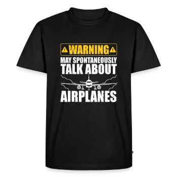 Best Airplane Art For Men Women Pilot Aviation Pla - Men's Premium Organic T-Shirt - black - Front - Nico (187cm)