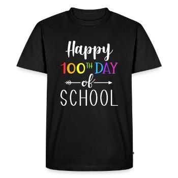Happy 100th day of school for 100 days student and - Men's Premium Organic T-Shirt - black - Front - Nico (187cm)