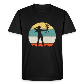 Chasse à l’arc Tir à l’arcAutonomindigène survivalhum - T-shirt Premium bio Homme - noir - Devant - Nico (187cm)