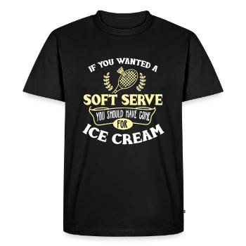 Idée Badminton Joke Soft Serve Citation Badminton Pla - T-shirt Premium bio Homme - noir - Devant - Nico (187cm)