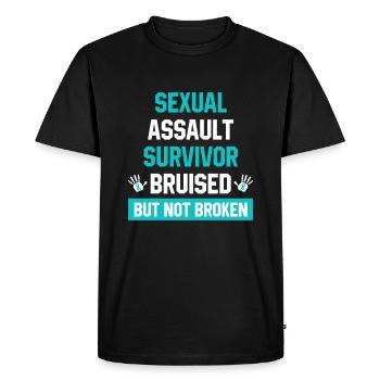 Sexual Assault Survivor Sexual Assault Awareness M - Men's Premium Organic T-Shirt - black - Front - Nico (187cm)