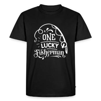 One Lucky Fisherman Matching Couples Fishing - Men's Premium Organic T-Shirt - black - Front - Nico (187cm)