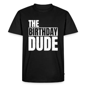 Le mec d’anniversaire | Fête d’anniversaire Appariement familial - T-shirt Premium bio Homme - noir - Devant - Nico (187cm)