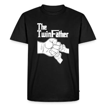 The Twinfather father of Twins Fist Bump - Men's Premium Organic T-Shirt - black - Front - Nico (187cm)