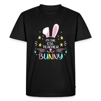 I'm The ESL Teacher Bunny Easter Day Rabbit Family - Men's Premium Organic T-Shirt - black - Front - Nico (187cm)