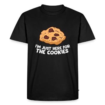 I'm Just Here For The Cookies Funny Christmas Cook - Men's Premium Organic T-Shirt - black - Front - Nico (187cm)