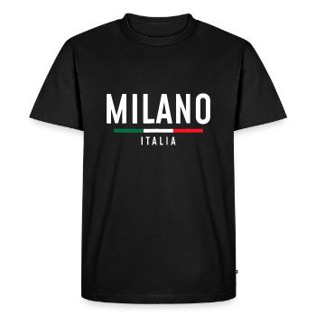 Retro Milano Italia Vintage Italie garçons & filles sou - T-shirt Premium bio Homme - noir - Devant - Nico (187cm)