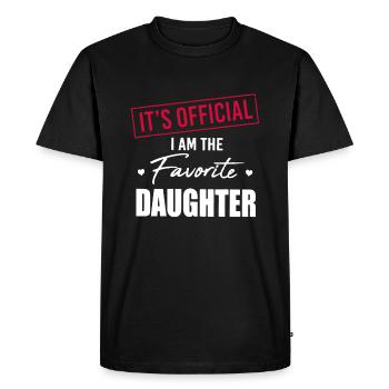 C’est officiel Je suis la famille fille préférée Lo - T-shirt Premium bio Homme - noir - Devant - Nico (187cm)