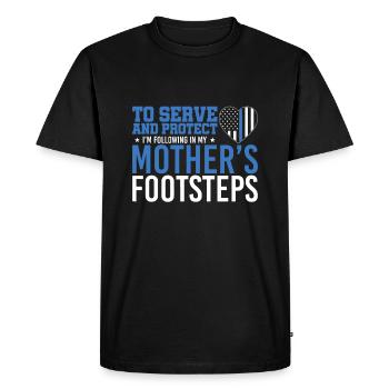 Police To Serve And Protect Blue Line - Men's Premium Organic T-Shirt - black - Front - Nico (187cm)