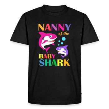 Nounou Du Bébé Anniversaire Requin Nanny Requin Mothe - T-shirt Premium bio Homme - noir - Devant - Nico (187cm)