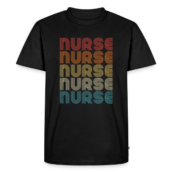 Vintage Infirmière Autorisée Rétro - T-shirt Premium bio Homme - noir - Devant - Nico (187cm)
