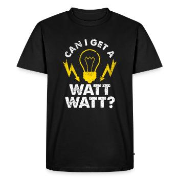 Puis-je obtenir un électricien drôle de watt watt - T-shirt Premium bio Homme - noir - Devant - Nico (187cm)