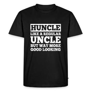Funny Uncle Design For Men Best Uncle Male Relativ - Men's Premium Organic T-Shirt - black - Front - Nico (187cm)