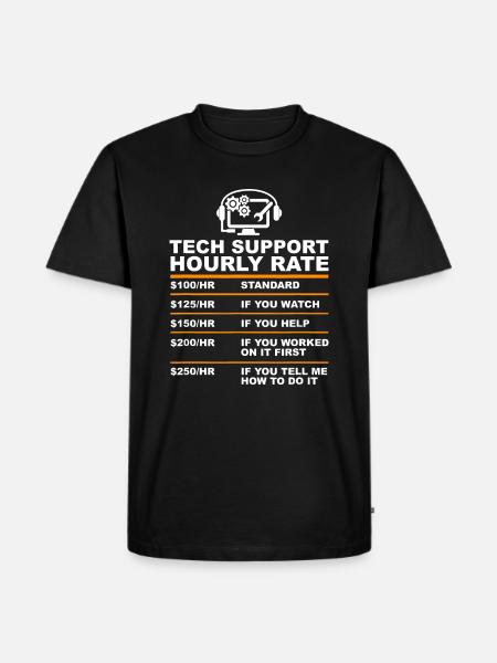 Teknisk support timepris, Tech Computer Geek Gaver - Herre Premium økologisk T-shirt - sort