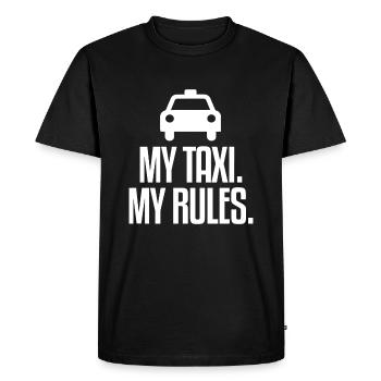 Mon taxi Mes règles Chauffeurs de taxi - T-shirt Premium bio Homme - noir - Devant - Nico (187cm)
