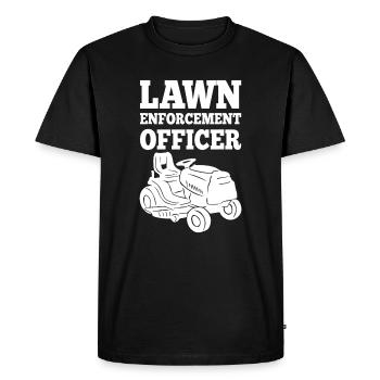 Agent d’application de la loi sur la pelouse Tondre le jardin de tondeuse à gazon - T-shirt Premium bio Homme - noir - Devant - Nico (187cm)