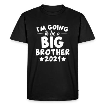 Je vais être grand frère 2021, nouveau cadeau pour frères et sœurs - T-shirt Premium bio Homme - noir - Devant - Nico (187cm)