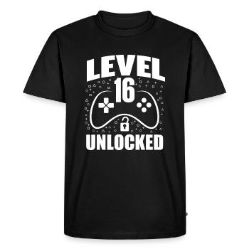 16th Birthday Gaming Gamer 16 ans Bday - T-shirt Premium bio Homme - noir - Devant - Nico (187cm)