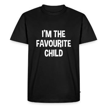 C’est drôle que je sois l’enfant préféré Enfants frères et sœurs - T-shirt Premium bio Homme - noir - Devant - Nico (187cm)